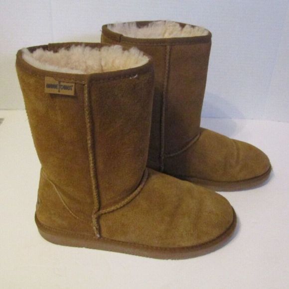 Minnetonka Olympia Brown Suede Sheepskin Boots Womens Size 10 - Picture 3 of 8